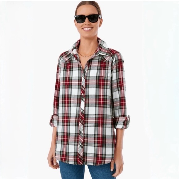 Tuckernuck Tops - Tuckernuck Spiced Plaid Western Style Steele Snap Front Shirt size XXS EUC